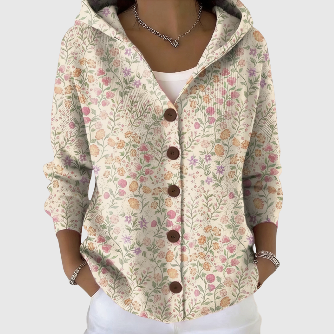 Kapucnis kötött kardigán