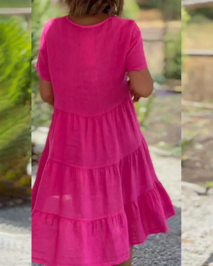 Borbála | Laza, V-nyakú nyári ruha