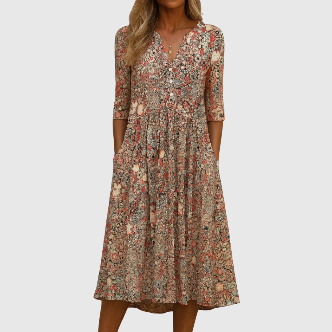 Heléna | Elegáns V-nyakú ruha