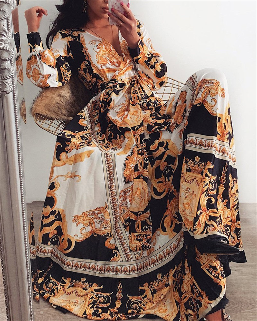 Fatima | Mintás boho ruha