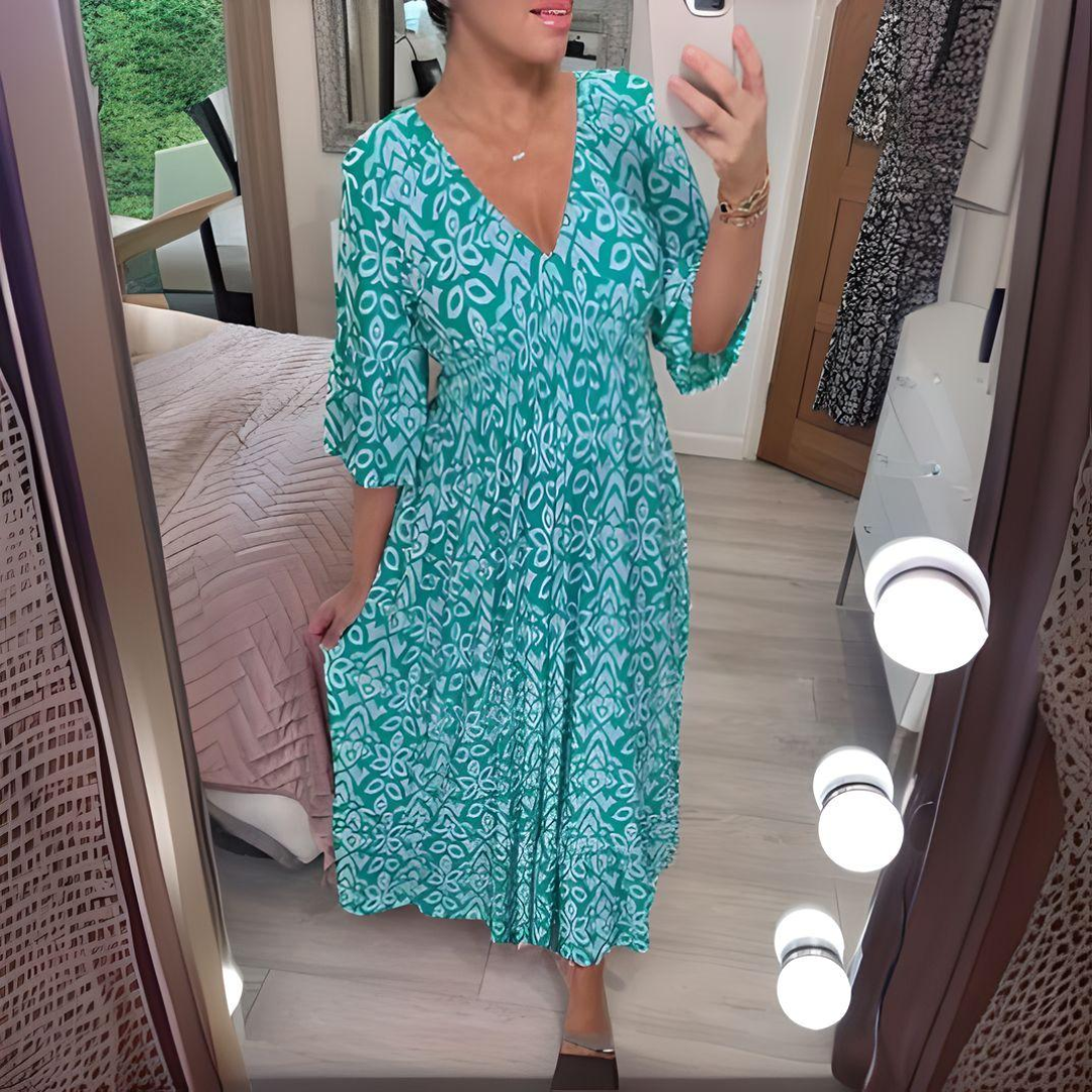 Lilla | Mintás boho ruha