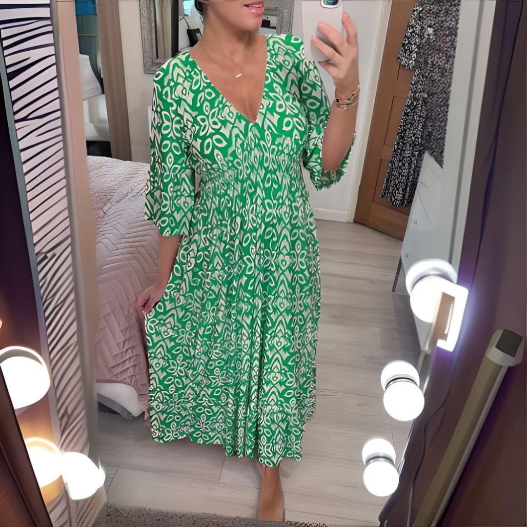 Lilla | Mintás boho ruha