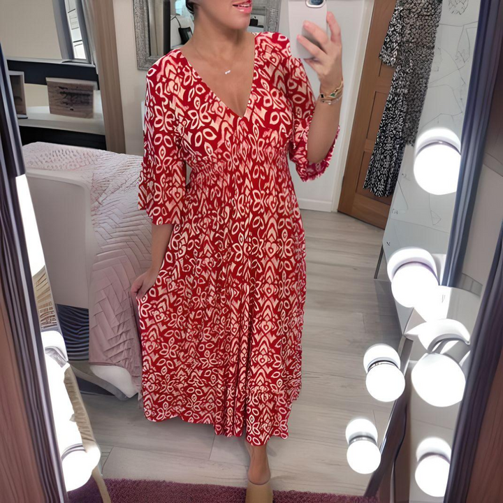 Lilla | Mintás boho ruha