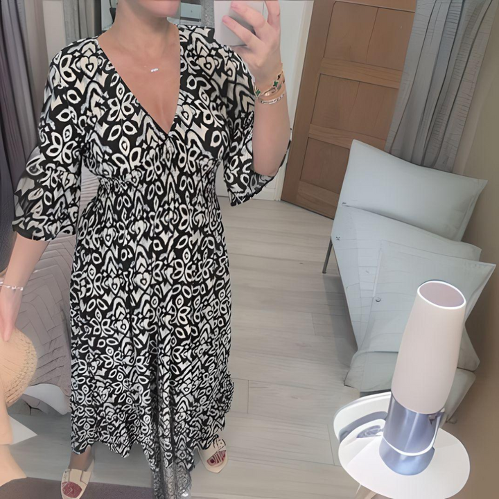 Lilla | Mintás boho ruha