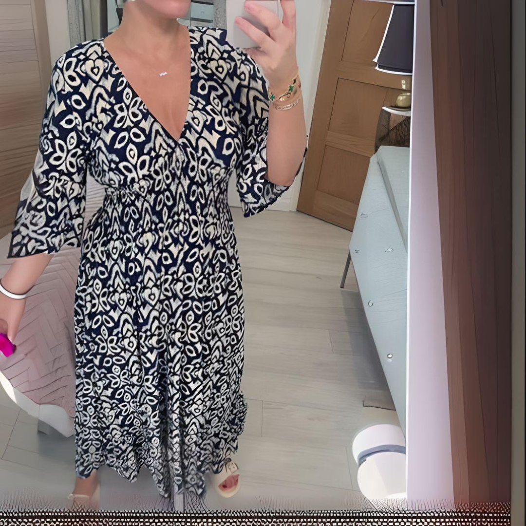 Lilla | Mintás boho ruha