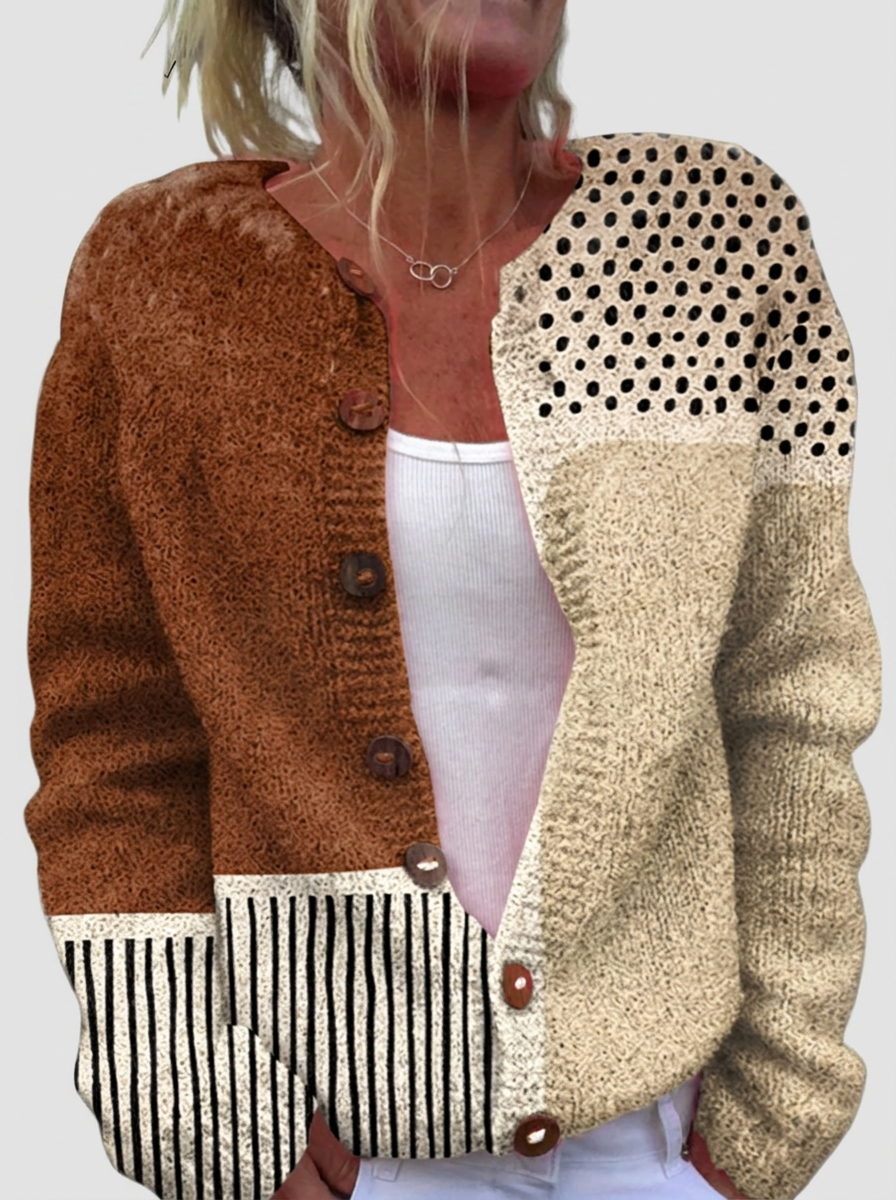 Gizella™ | Patchwork hatású kardigán